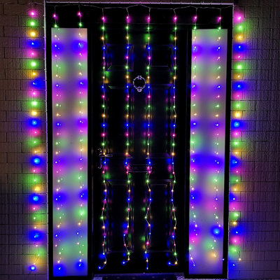 Samuel Alexander 2.1M 300 Led Indoor Outdoor Party Curtain Christmas Lights In Multi Coloured