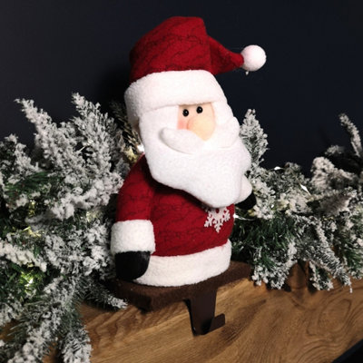 Samuel Alexander 28Cm Plush Christmas Santa Stocking Holder Decoration from B&Q