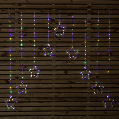 Rackhams 1.2M Multi Colour Led Star Curtain Lights Christmas Decorations - Image 7