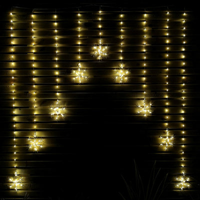 Samuel Alexander 1.2M Led Snowflake Curtain Lights Christmas Decorations In Warm White