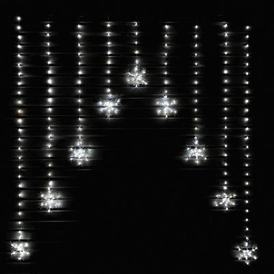 Samuel Alexander White Led Snowflake Curtain Lights Christmas Decorations In Cool 1.2M B&Q