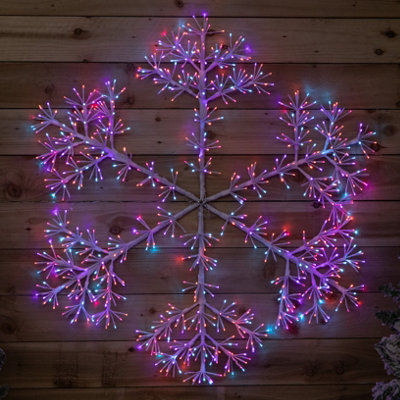 Samuel Alexander 1.2M Twinkling Starburst Snowflake Christmas Decoration With 960 Rainbow Leds from B&Q