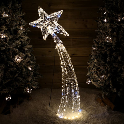 Samuel Alexander 1.2M Light Up Soft Acrylic 2D Shooting Christmas Star With 200 Leds In Warm White from B&Q