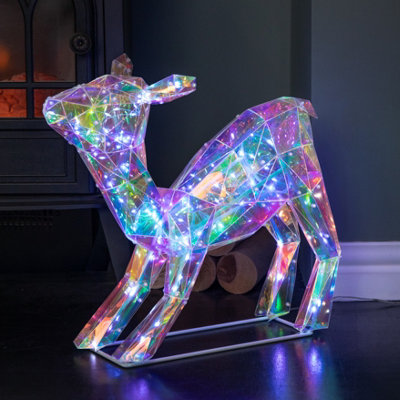 Samuel Alexander 40Cm Light Up Iridescent Dreamlights Christmas Fawn With 100 White Leds from B&Q