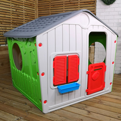 B&Q -  1.15M Kids Indoor Outdoor Plastic Wendy House Galilee Village Playhouse