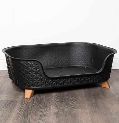Samuel Alexander 77Cm X 58Cm Black Plastic Raised Pet Basket With Legs from B&Q