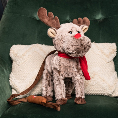 Samuel Alexander Brown Battery Operated Plush Musical Walking Animated Christmas Reindeer 39Cm