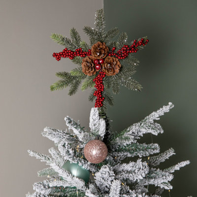 Samuel Alexander Unisex Multicolor 33Cm Red Berries & Pine Tree Topper - Image 8