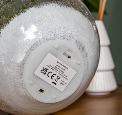 Samuel Alexander 200 Battery Operated Light Up Robin Crackle Glass Ball With 15 Warm White Leds from B&Q