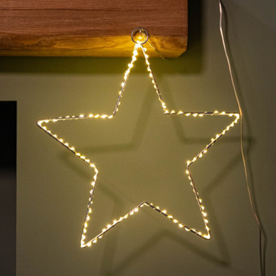 Samuel Alexander 30Cm Light Up Dewdrop Christmas 2D Star With 120 Warm White Leds & Timer Function from B&Q