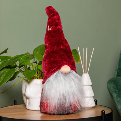Samuel Alexander 48Cm Red Tartan Sitting Christmas Gonk With Snowflake Hat from B&Q