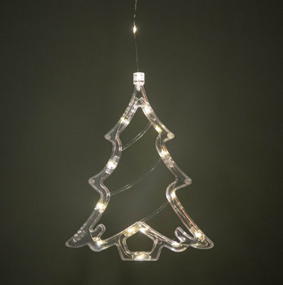 Samuel Alexander Unisex Clear 20Cm Battery Operated Light Up Christmas Tree Window Decoration With Warm White Leds In - Image 7