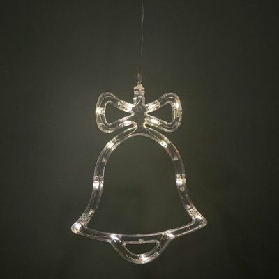 B&Q -  21Cm Battery Operated Light Up Christmas Bell Window Decoration With Warm White Leds