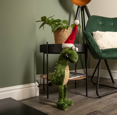 Rackhams Green 60Cm Standing Christmas Dinosaur With Santa Hat - Image 6