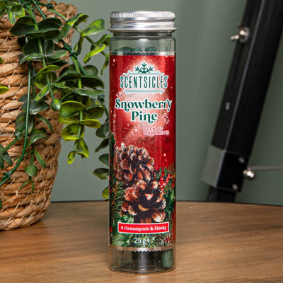 Samuel Alexander 25G Snowberry Pine Scented Christmas Scentsicles With 6 Hanging Hooks from B&Q
