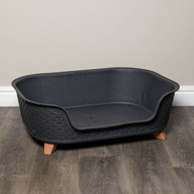 Samuel Alexander 77Cm X 58Cm Grey Plastic Raised Pet Basket With Legs from B&Q