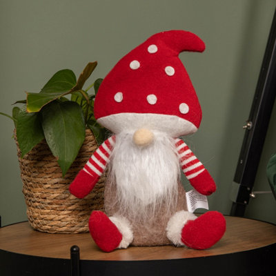 Samuel Alexander 28Cm Red And White Sitting Christmas Gonk With Mushroom Hat from B&Q