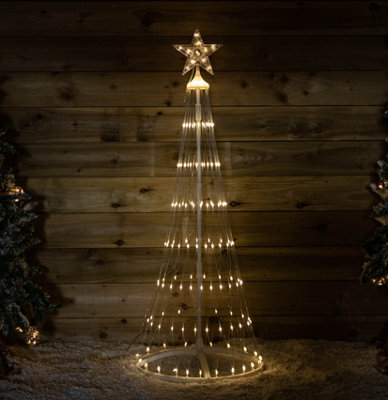Samuel ALEXANDER 1.35m Light up Christmas Cone Tree with 160 Warm White LEDs and Timer Function - Image 7