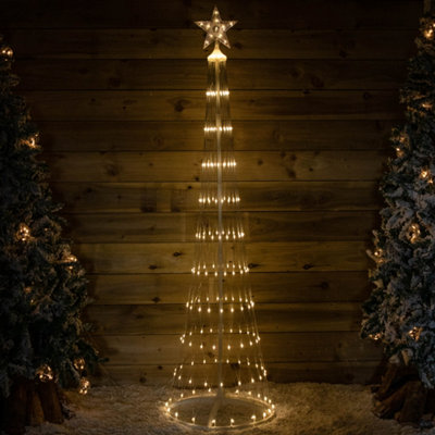 Rackhams Light/White 2.5M Up Christmas Cone Tree With 320 Warm Leds And Timer Function - Image 9
