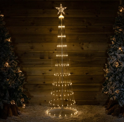 Samuel Alexander LED Light Up Christmas Cone Tree 5.9ft White - Image 10