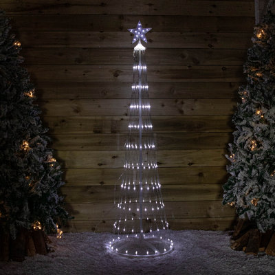 Samuel Alexander White Led Light Up Christmas Cone Tree 5.9Ft - Image 7