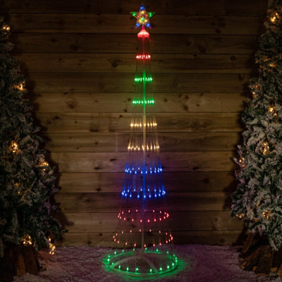 Samuel Alexander Light Up Christmas Cone Tree With 320 Multi Coloured Leds And Timer Function 2.5M
