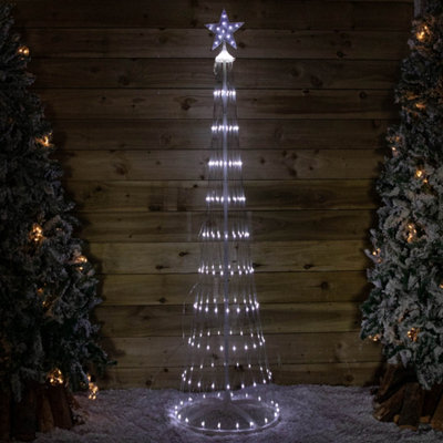 B&Q -  2.5M Light Up Christmas Cone Tree With 320 White Leds And Timer Function