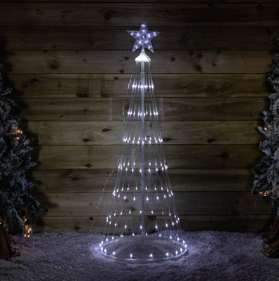 Samuel Alexander Light/White Up Christmas Cone Tree With 160 Leds And Timer Function 1.35M