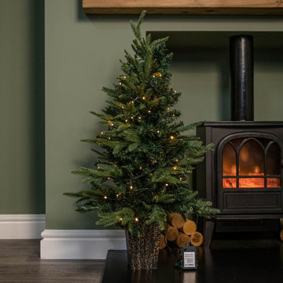 Samuel Alexander White Battery Operated Firefly Tree With Pot With 90 Warm Leds And Timer 90Cm