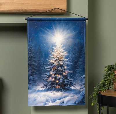 Samuel Alexander 60X40cm Battery Operated Up Christmas Tree Hanging Banner Light
