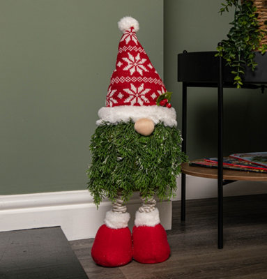 Samuel Alexander Red/White And Christmas Tree Standing Gonk With Snowflake Hat And Extendable Legs 76Cm