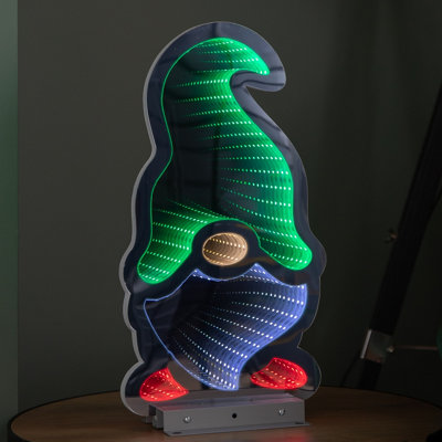 Samuel Alexander Green/White/Red Infinity Gonk With Hat On Metal Base With And Leds 40Cm