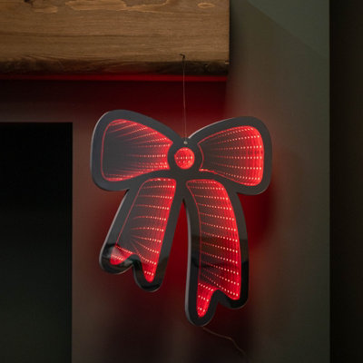 Samuel Alexander 32Cm Light Up Hanging Bow Infinity Christmas Decoration With Red Leds from B&Q