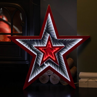 Samuel Alexander Light/Red/White Up Star Infinity Christmas Decoration With And Leds 47Cm