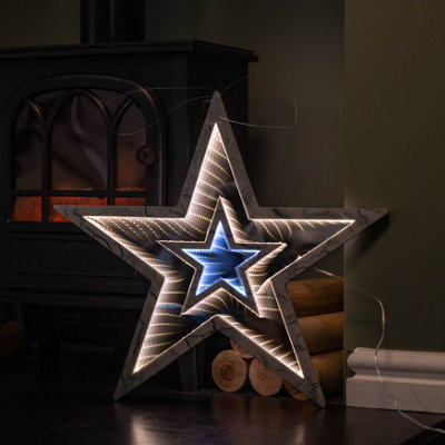 Samuel Alexander Light/White/Gold Up Star Infinity Christmas Decoration With And Leds 47Cm