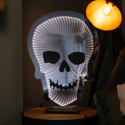 Samuel Alexander Light/White Up Halloween Skull Infinity Decoration With Warm Leds 60Cm
