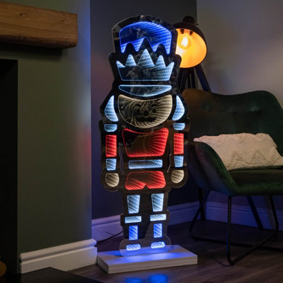 Samuel Alexander 4Ft (1.2M) Tall Up Christmas Nutcracker Infinity Decoration With Leds Light