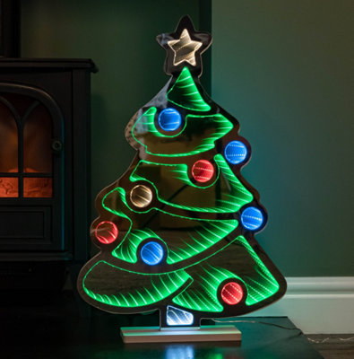 60cm Light up Christmas Tree Infinity Decoration with Multi-Coloured LEDs - Samuel Alexander  | TJ Hughes - Image 9