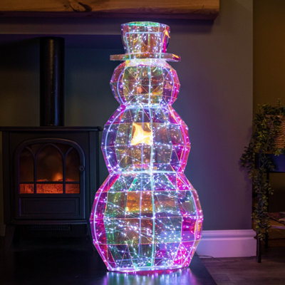 Samuel Alexander 91Cm Dreamlights Iridescent Christmas Snowman With 400 White Leds from B&Q