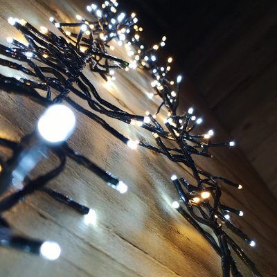 Rackhams White 480 Led 6.2M Premier Clusterbrights Indoor Outdoor Mains Operated Christmas Cluster Lights With Timer In Cool & Warm Mix - Image 7