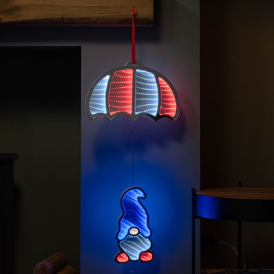 Samuel Alexander 60Cm Parachuting Christmas Infinity Gonk Hanging Decoration With Multi-Coloured Leds from B&Q