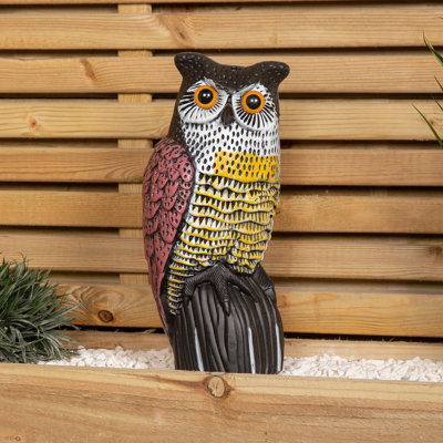 Samuel Alexander 35Cm Large Outdoor Plastic Owl Bird Deterrent from B&Q