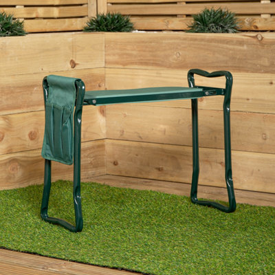 B&Q -  Green Garden Kneeling Pad With Chair And Detachable Tool Bag