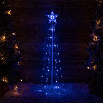 B&Q -  1.8M Light Up Smart Christmas Cone Tree With Multi-Action Rgb Leds