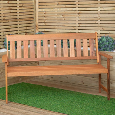 B&Q -  Cartmel 3 Seater Outdoor Wooden Garden Patio Bench