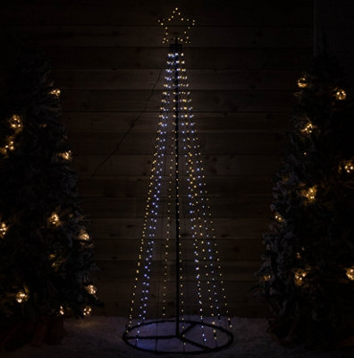 B&Q -  1.4M Light Up Christmas Pyramid Cone Tree With 308 White & Warm White Leds