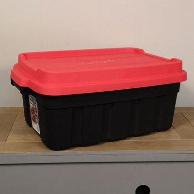 Samuel Alexander 37L Black And Red Tuff Stackable Storage Box With Lid And Carry Handles from B&Q