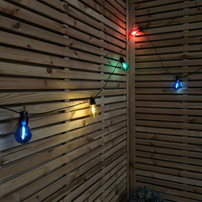 Samuel Alexander 4.5M Set Of 10 Connectable Festoon Bulb Lights In Multi-Coloured With Timer Function from B&Q
