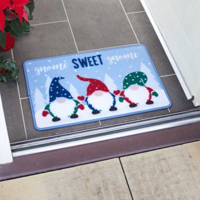 Samuel Alexander 60Cm X 40Cm Gnome Sweet Gnome Fabric Christmas Doormat from B&Q