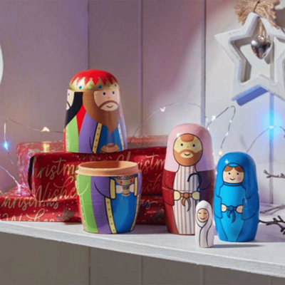 Premier Hand Painted Wooden Nativity Christmas Figurine Set 14Cm - Image 3